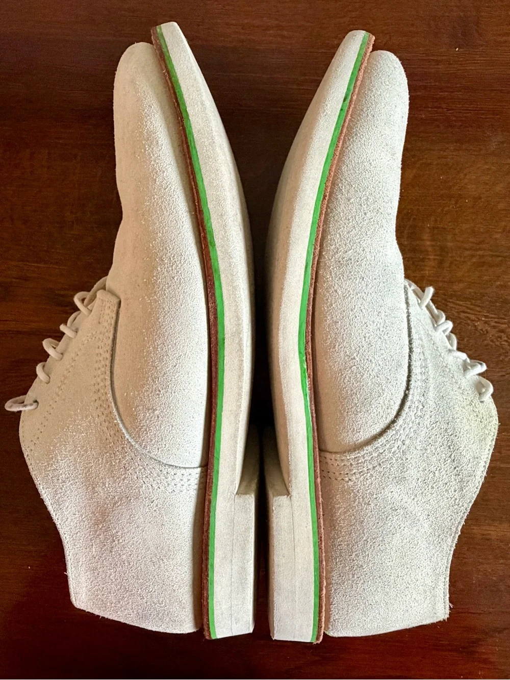 Walk-Over Men’s Custom White Cream Buck Suede “Derby Classic” Style Shoes 11 M